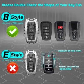 OLLEN Mech Style Heavy Metal Key Fob Cover, Fit for Toyota 4 Button Zinc Alloy Car Key Case, Durable Key Case Protection (Grey, B-Style)