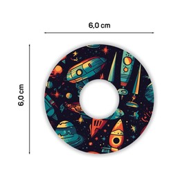 Diasticker Motif Plasters for Freestyle Libre 3 Sensor (Pack of 10, Stars of the Universe), Waterproof, Skin-friendly, Breathable, Strong Hold, Fixation Plasters
