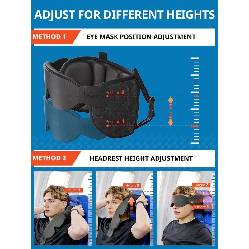 SARISUN Travel Pillows for Airplanes, Airplane Pillow for Long Flight