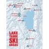 Lake Tahoe Ski Resorts Map 18x24 Poster (White & Red)