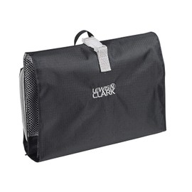 Lewis N. Clark Hanging Toiletry Bag for Travel Accessories, Shampoo, Cosmetics + Personal Items with Waterproof Compartment and Folding Design, Black