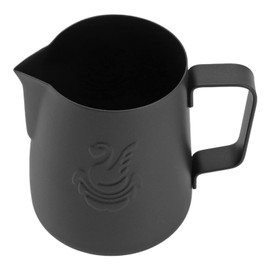 Jarra De Para Café De Acero Inoxidable 304 a Prueba De Derrames, Jarra De Espuma De Leche De Para Espuma De Leche Con Pico De águila Multifuncional Jarra De Vapor Espresso, Uso Doméstico (Negro)