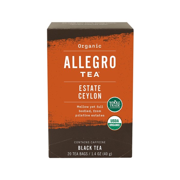 Allegro Tea, Organic Estate Ceylon Tea Bags, 20 ct