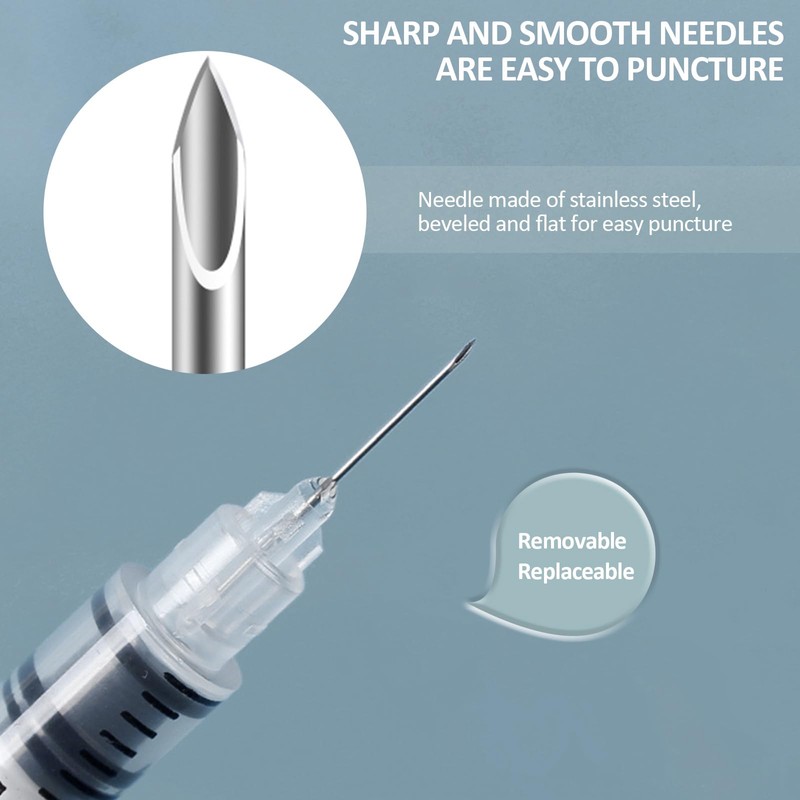 Hautllaif 50 pack 1ml 31G 0.3x13mm Plastic Multiple Uses Measuring