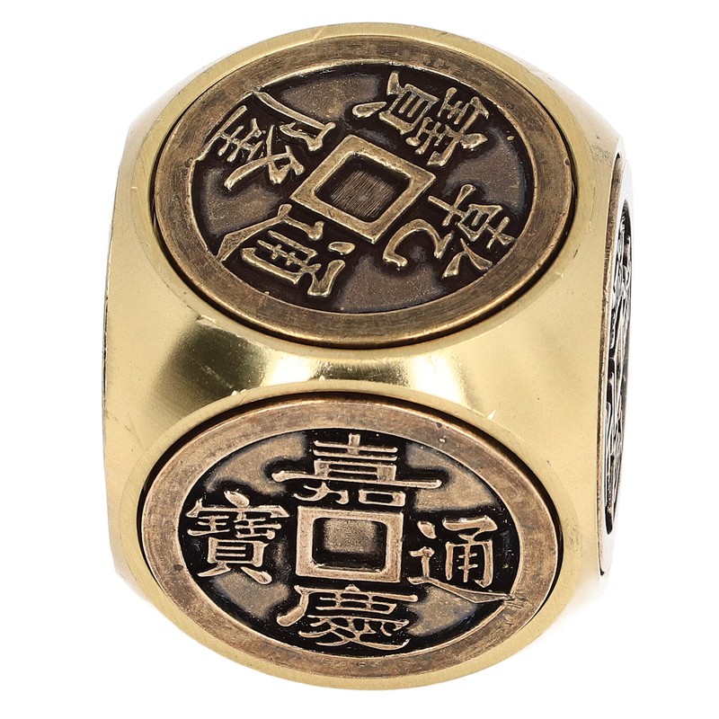 Metal Figertip Rotating Cube Embossed 6 Sided Anti Anxiety Stress