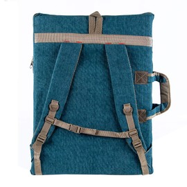 TRANSON Art Portfolio Case Artist Backpack Canvas Bag Large 26” x 19.5”, Turquoise Green, 26 Inch x 19.5 Inch, Backpack,simple