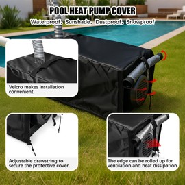 Kivan Base Pool Pump Cover with 2 Side Openings, Swimming Pool Equipment Protection
