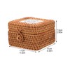 Kichvoe Rattan Storage Box Sundries Organizer Trinket Chest Desktop Storage
