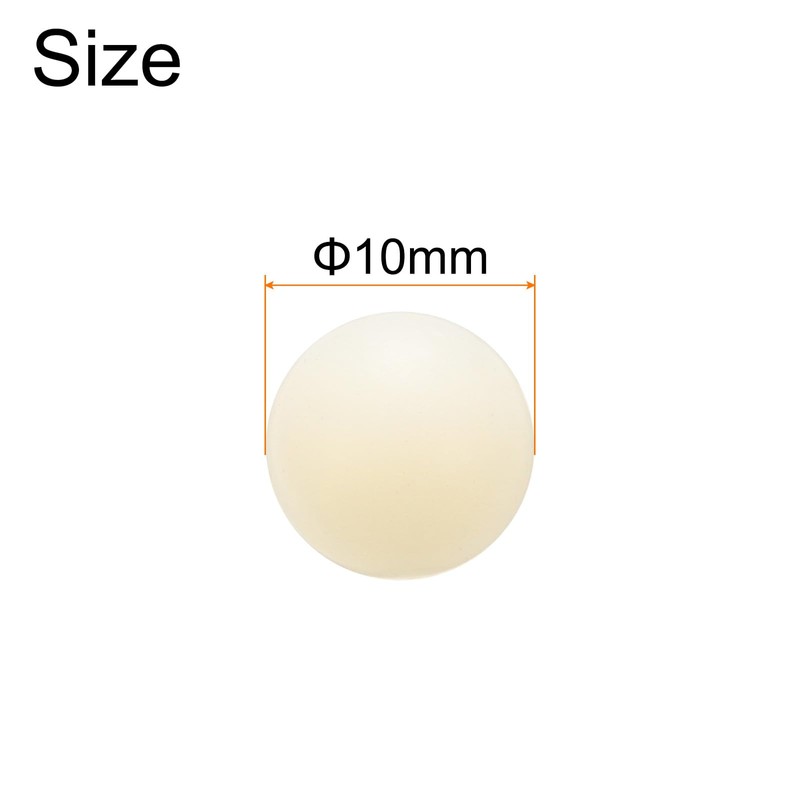 sourcing map 50pcs Nylon Bearing Balls 10mm Solid Plastic Balls,