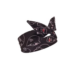 Hair Band Wide Headband Fine Patterned Flexible Women's Headpiece Accessory (Black)
