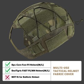 OneTigris Helmet Cover, Tactical Fast Helmet Cloth for Fast PJ Helmet in Size M/L, Bump Helmet in Size XL or L/XL - No Helmet ZKB15