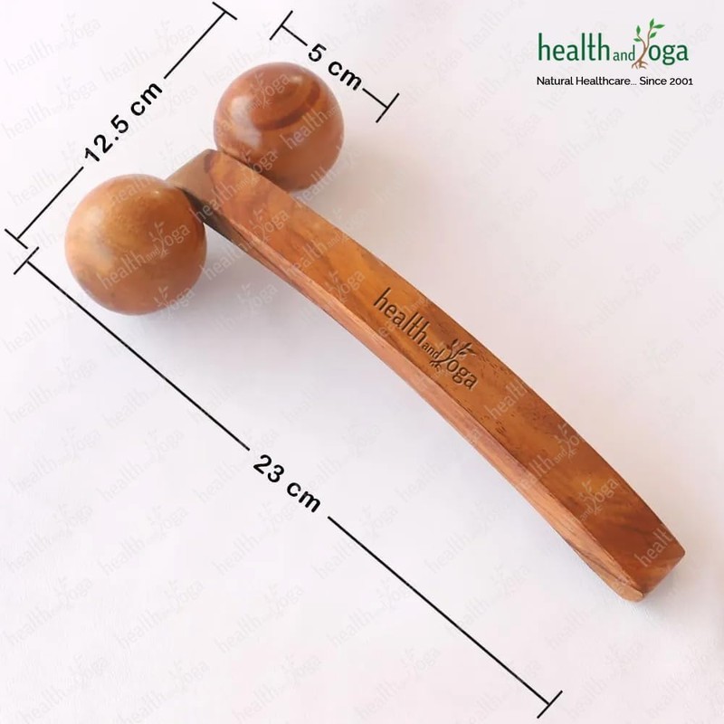 SoulGenie HealthAndYoga™ NatureSooth Wooden Massage Roller – Wood Therapy Massage