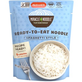 Miracle Noodle Ready to Eat Spaghetti Pasta, 7 Oz (Pack of 6), Plant Based Shirataki Konjac Noodles, 5 Calories, 1g Net Carbs Per Serving, Keto, Gluten-Free
