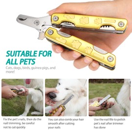Heavy Duty Dog Nail Clippers for Thick Nail 【Cut Nails Like Butter】, Quite Sharp Pet Nail Clippers for Large Dogs, Easy & Safe Dog Nail Trimmer for Large Medium Small Dogs Cat with Nail File