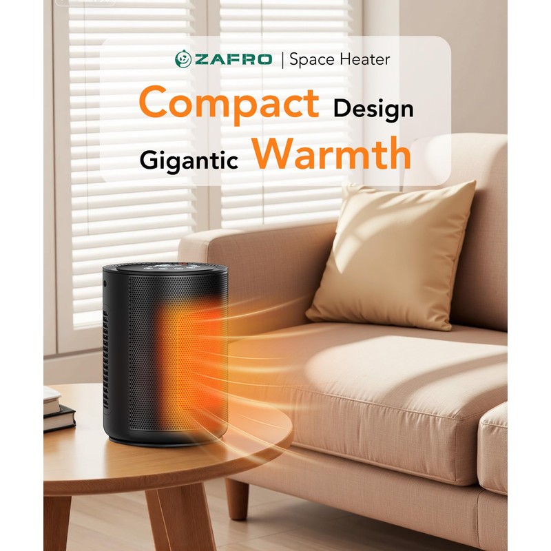 ZAFRO Space Heater for Indoor Use, Portable Electric Heaters with