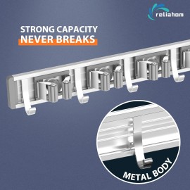 reliahom Broom Holder Wall Mount Mop and Broom Hanger Wall Mounted Garage Sto...