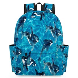 Funky Qiu Kid's Toddler Backpack for Boys Girls Sea Orca Kill Whale Kindergarten Preschool School Bag Nursery Travel Bag