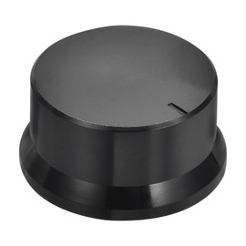 QUARKZMAN Rotary knob for rotary potentiometer, 6 mm hole diameter, plum blossom shaft with scale, 0.9 inches H x 1.8 inches diameter, black plastic electronic control cap for volume control
