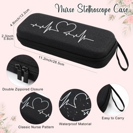 Teenyyou 7 Pcs Nurse Gift for Women Nursing Graduation Gift Set Include Nurse Tote Bag Stethoscope Case Nursing Ballpoint Pen Badge Reel Clipboard Glass Coffee Cup Keychain(Black,Classic Style)