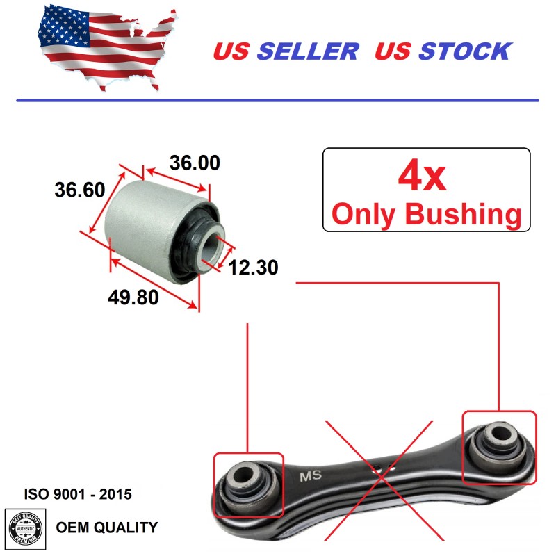 2MPLASTIC Rear Control Lateral Trans Arm Bushing Set 14 Bushing