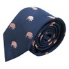 King & Priory Navy Blue Embroidered Pig Tie