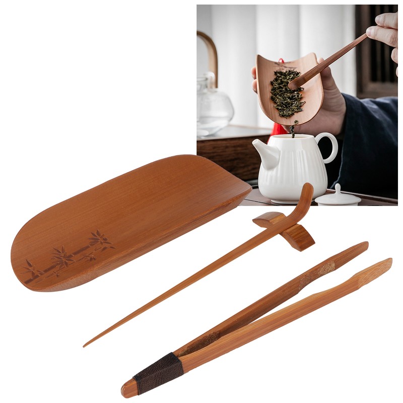 4Pcs set Tea Scoop Set Bamboo Hand Made Carving Tea