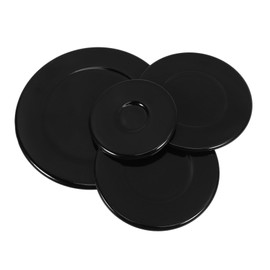 DIYEAH Fire Cover for Stove - Black Aluminum and Iron Gas Hob Covers Easy to Install Replacement Parts Enhance Cooking Efficiency Ideal for Daily Use