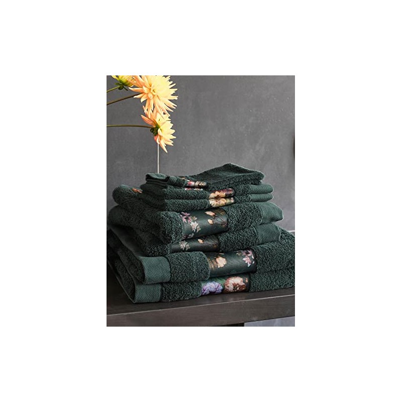 ESSENZA Fleur Hand Towel Dark Green 70 x 140 cm