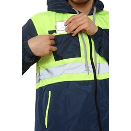 BESTITALIANUK Hi Vis Rain Tracksuit - Mens High Visibility Waterproof Reflective Tape Band Safety Lightweight Rainsuit Hooded Top Trouser Plus Sizes S-3XL