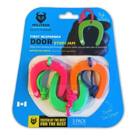 Militaur Door Stop/Jam. Glow in The Dark NEON. Stops Doors from Closing. Molle Compatible. Police, EMS, EMT, Fire Door Control. Movers, Delivery & Couriers Door Wedge. Door Pinch Guard. (3 Pack)