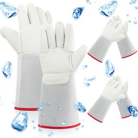 Teenyyou 2 Pack Cryogenic Gloves -482℉/-250℃ or Above Antifreeze Gloves 14.3'' Liquid Nitrogen Protective Gloves Low Temperature Resistance Safety Gloves Liquid Nitrogen Sponge and Cotton Inner