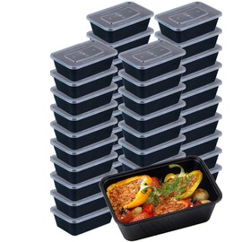Contenedores para Alimentos Reutilizables (25 Piezas) Tipo Bento Box, 26oz 1 Compartment Meal Prep Containers with Lids - Bento Box - Durable BPA Free Plastic Reusable Food Storage Containers - Stackable, Reusable, Microwaveable & Dishwasher Safe