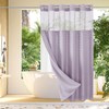 Gibelle No Hook Waffle Weave Shower Curtain with Snap-in Fabric