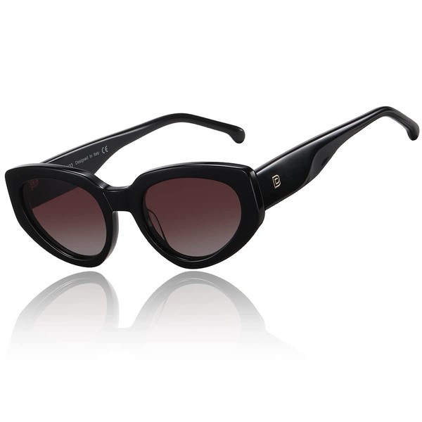DUCO 1103 Women's Sunglasses, Polarized Lenses, Light Blocking, Retro Design,