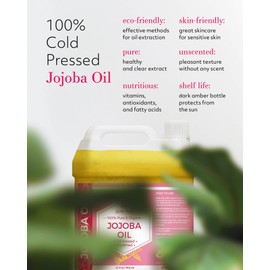 Leven Rose Jojoba Oil Bulk Wholesale Large 32 oz for Soap, Skin, Hair and Nails