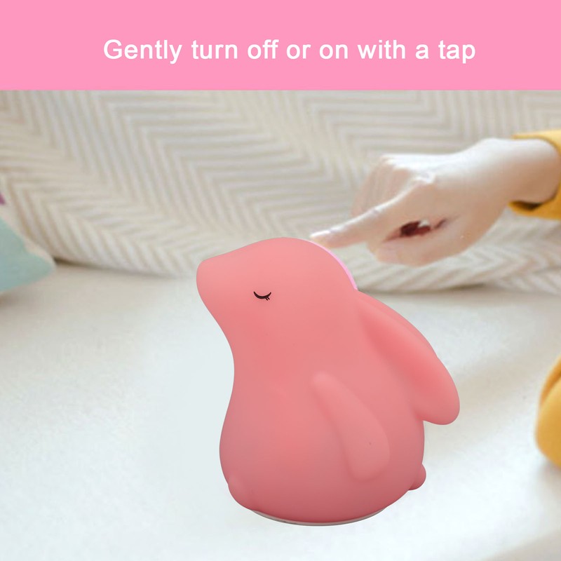 Baby Rabbit Night Light USB Rechargeable 7 Color Changing Toddler