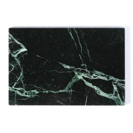 Koville Natural Green Marble Cutting Board for Kitchen Pastry Bread Macaron Display, 12" x 8" Real Stone Slab Marble Cheese Board for Home Countertop, Bathroom Perfume Tray Candle Plate