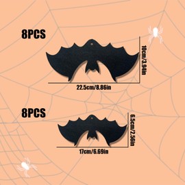 Halloween Decorations Bat Set of 16 Black Bat Halloween Hanging Decoration Scary Haunted House Props Ceiling Entrance Wall Window Door Outdoor Indoor Store School Festival Party Decoration Halloween