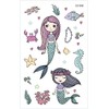 PowerTRC Temporary Tattoos Mermaid Cartoon For Kids, 12 Sheets Set,