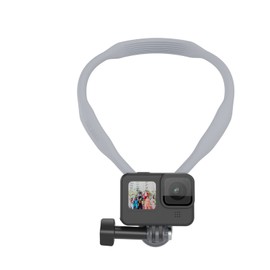 AuyKoo Silicon Neck Mount for Gopro Hero, Hands Free Neck Strap for 12/11/10/9/8/7/6/5/MAX, Insta360, Video Vlog Shoot Neck Holder for Action Cameras
