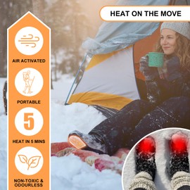 WORLD-BIO WORLD-BIO Toe Warmers with Adheasive - Long Lasting Safe Natural Odorless Air Activated Warmers - Up to 8 Hours of Heat - 10 Pairs