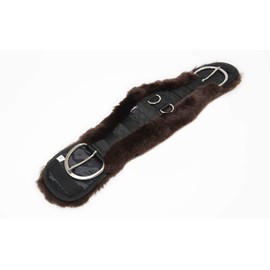 Engel Reitsport WGURT-60-SCH-MOC Lambskin Saddle Girth Western Short Girth Contour Girth Black/Mocha 24 Inches 60 cm