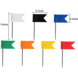 Card Flag Pins, Pack of 100 Marking Flags Push Pins, Marking Flags, Pine Needles, Colourful Marking Flags Pin Pins for Pin Board, Bulletin and Maps