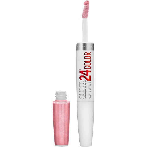Maybelline Super Stay 24, 2-Step Liquid Lipstick Makeup, Long Lasting Highly Pigmented Color with Moisturizing Balm, So Pearly Pink, Coral Pink, 1 Count