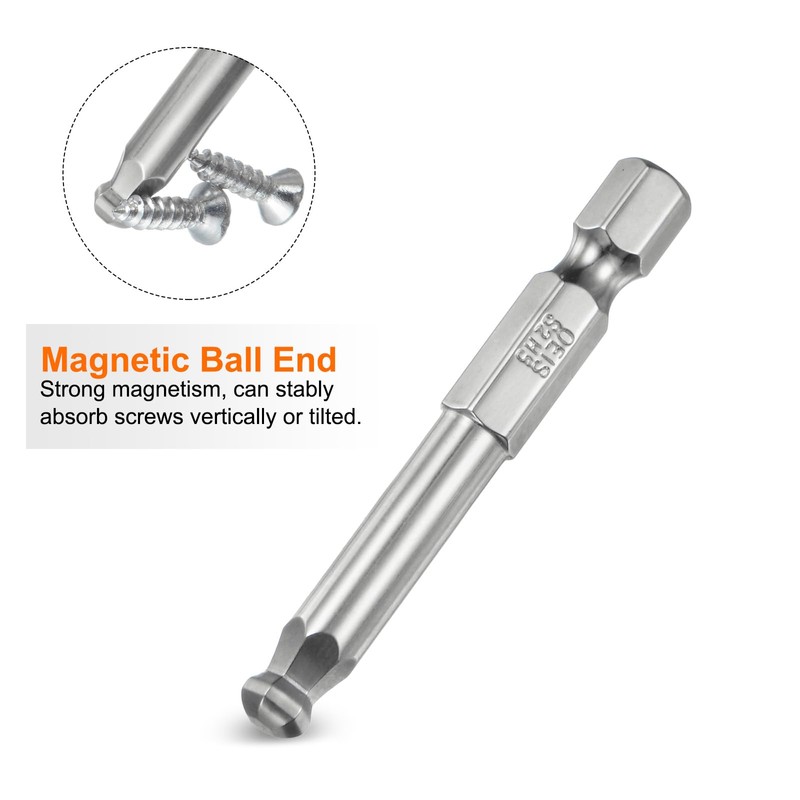 sourcing map 9pcs Ball End Hex Screwdriver Bit Set 1.5mm-10mm