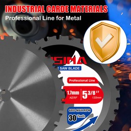 JINSINA 5-3/8" Circular Saw Blade, TCT Metal Cutting Saw Blades with 30T & 5/8" Arbor, Professional for Iron Steel Aluminum Stainless Steel Ferrous Metals