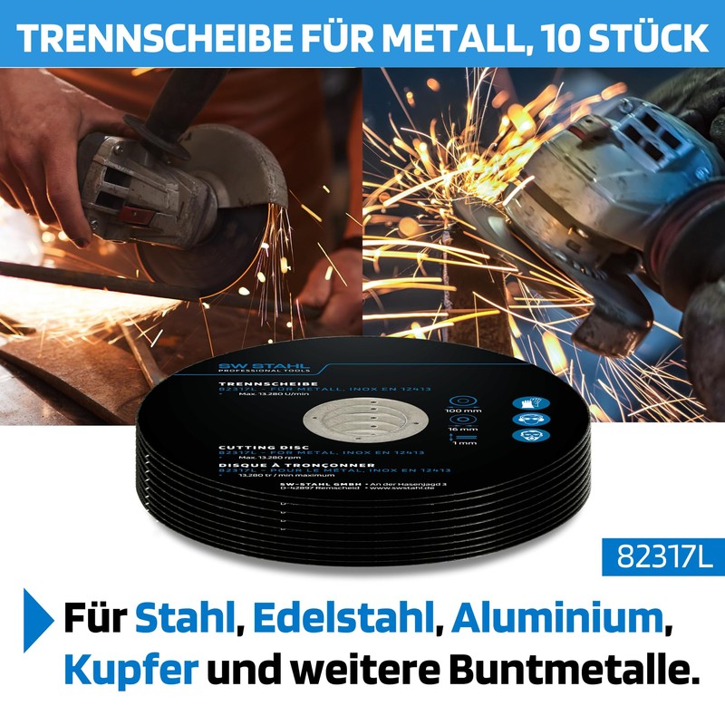 SW-Stahl 82317L Cutting Discs 100 x 1.0 x 16 mm