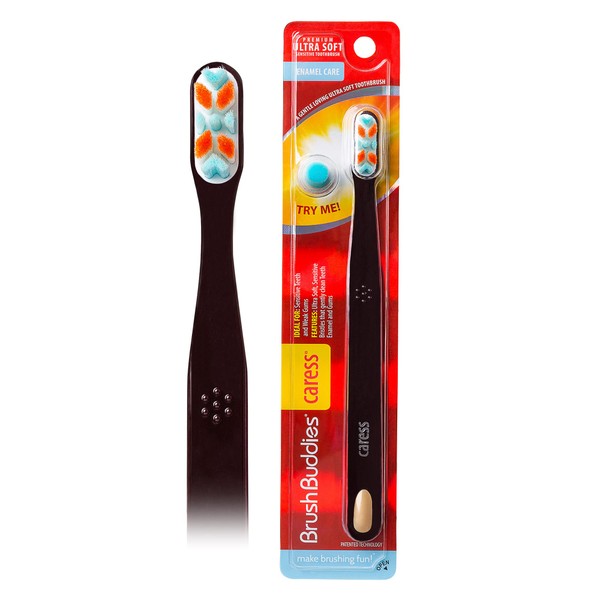 Brush Buddies Caress Enamel Care Manual Toothbrush, Post Surgical Toothbrush, Soft Bristle Toothbrush for Sensitive Teeth and Gums, Enamel Toothbrush