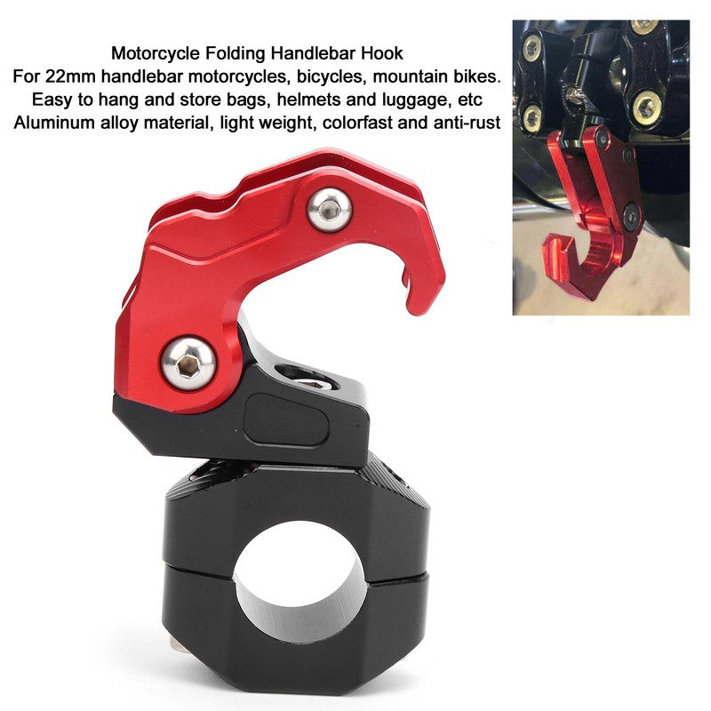 Motorcycle Folding 22mm Handlebar Hook Universal Helmet Luggage Hanger Accessory