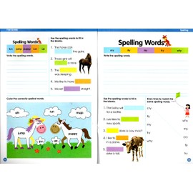 First Grade Educational Workbooks - Good Grades - Reading, Phonics, Addition, Subtraction - Set of 4 Books - v4